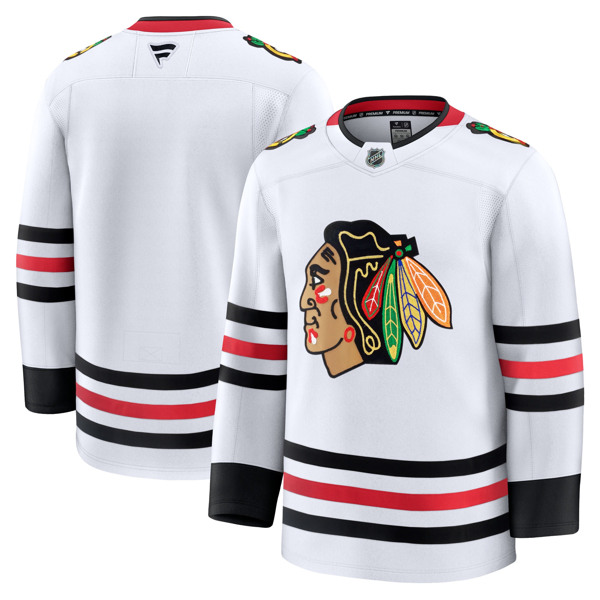 Men's Chicago Blackhawks White Away Premium Jersey - JS801 