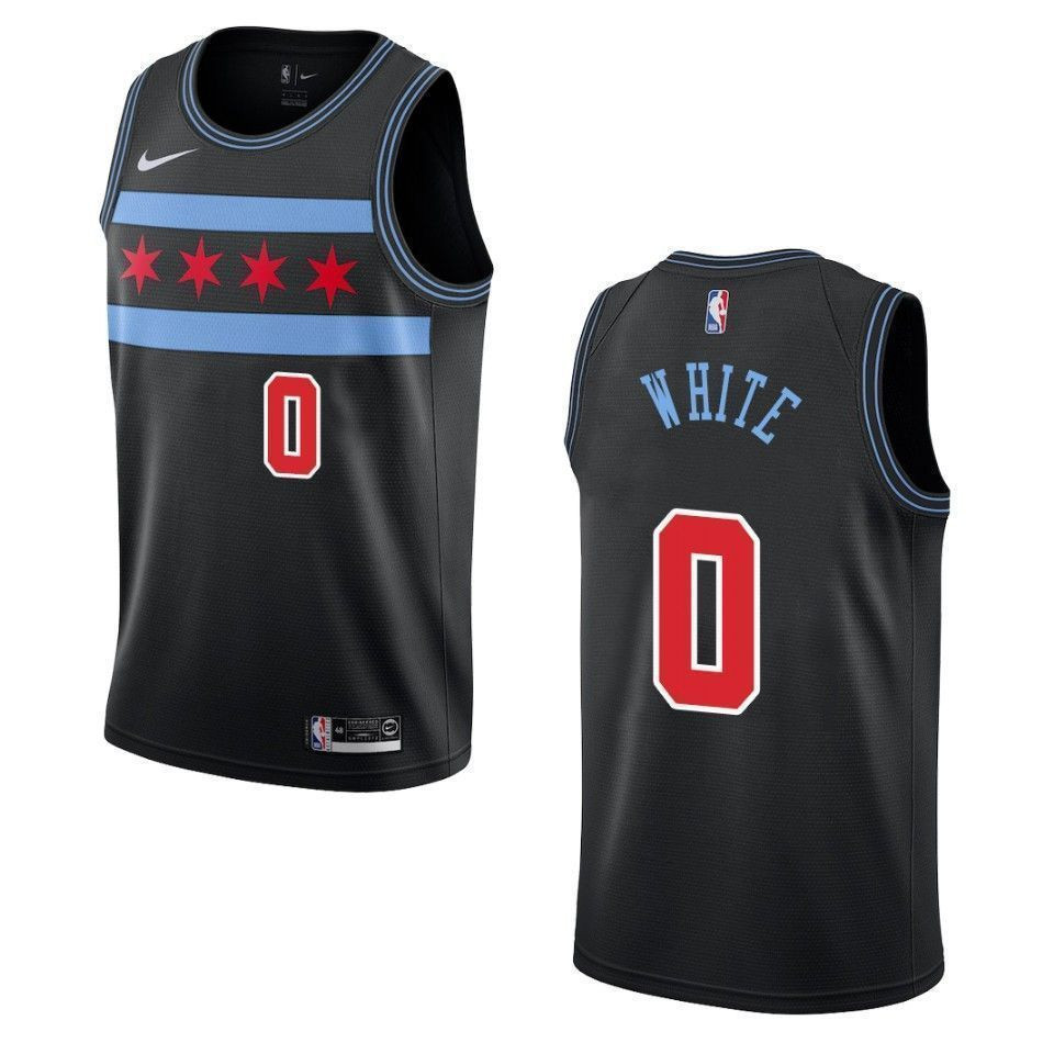 Men's Chicago Bulls 0 Coby White City Swingman Jersey - Black - JS428 