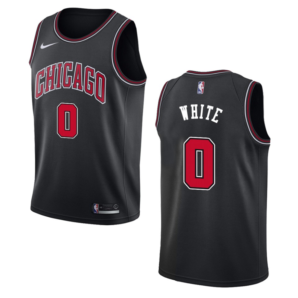 Men's Chicago Bulls #0 Coby White Statement Swingman Jersey - Black