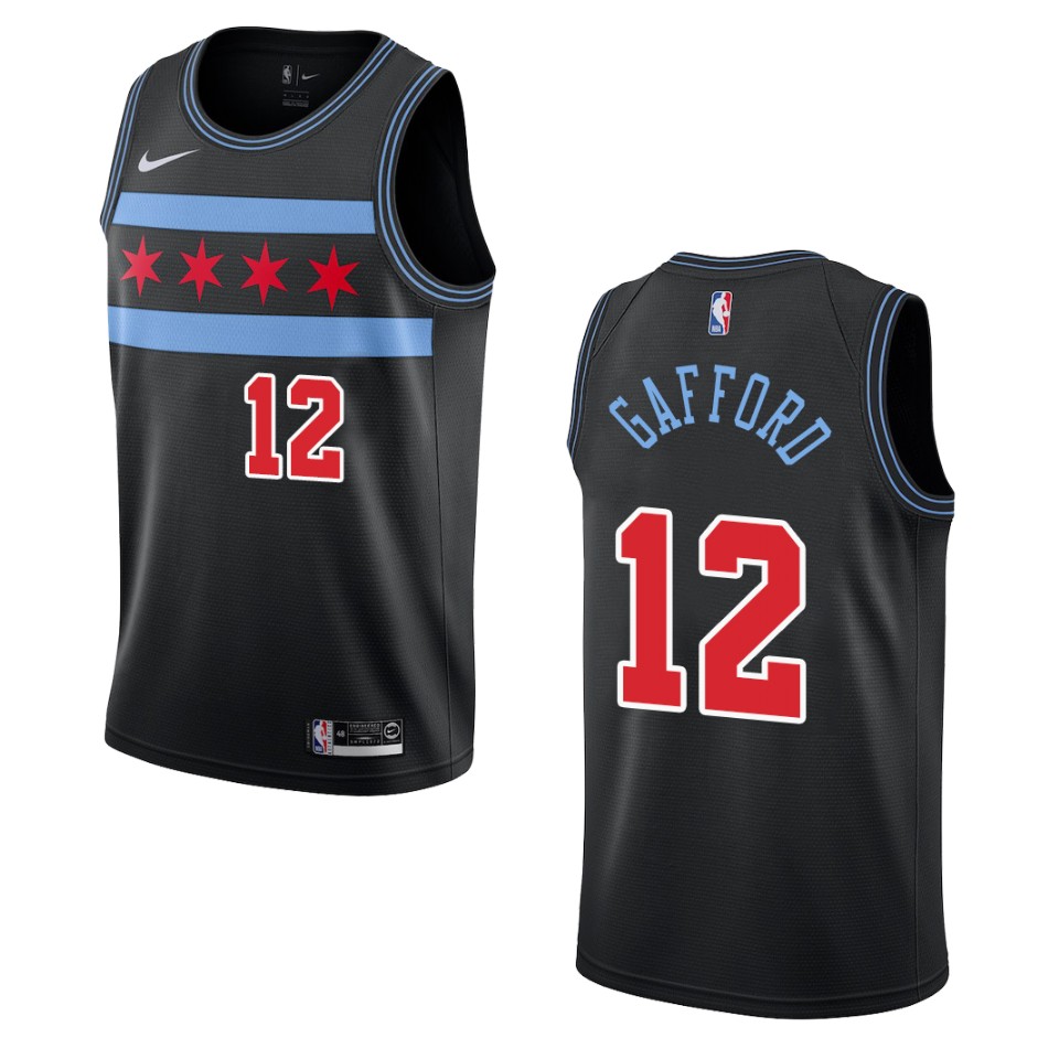 Men's Chicago Bulls #12 Daniel Gafford City Swingman Jersey - Black