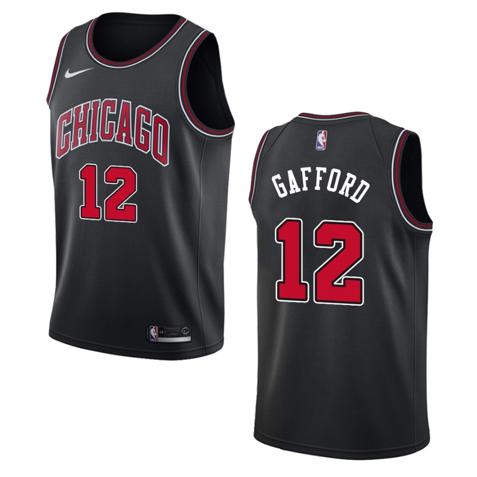 Men's Chicago Bulls #12 Daniel Gafford Statement Swingman Jersey - Black