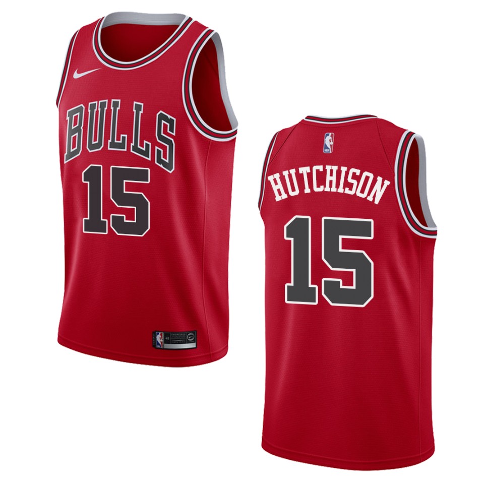 Men's Chicago Bulls #15 Chandler Hutchison Icon Swingman Jersey - Red
