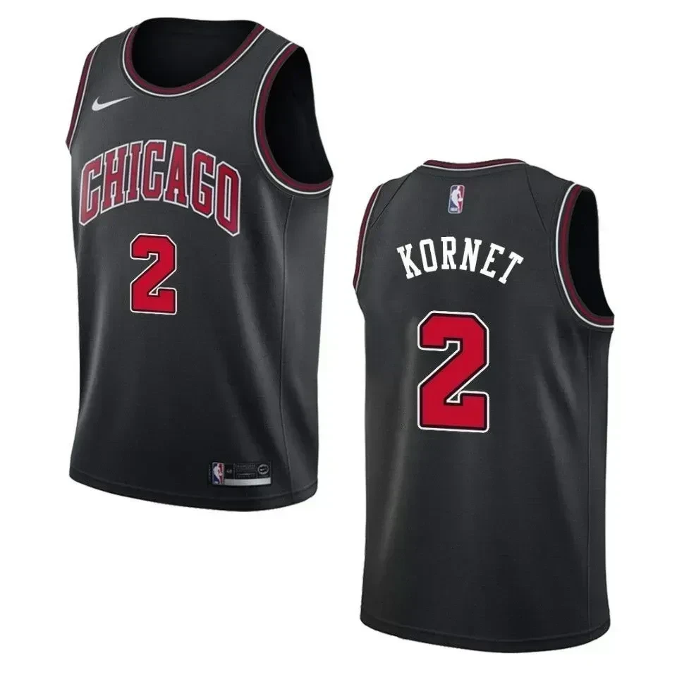Men's Chicago Bulls 2 Luke Kornet Statement Swingman Jersey - Black - JS301 