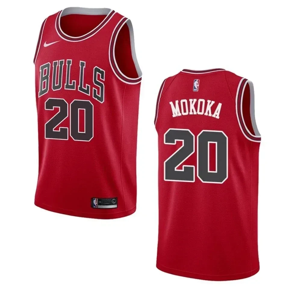 Men's Chicago Bulls 20 Adam Mokoka Icon Swingman Jersey - Red - JS974 