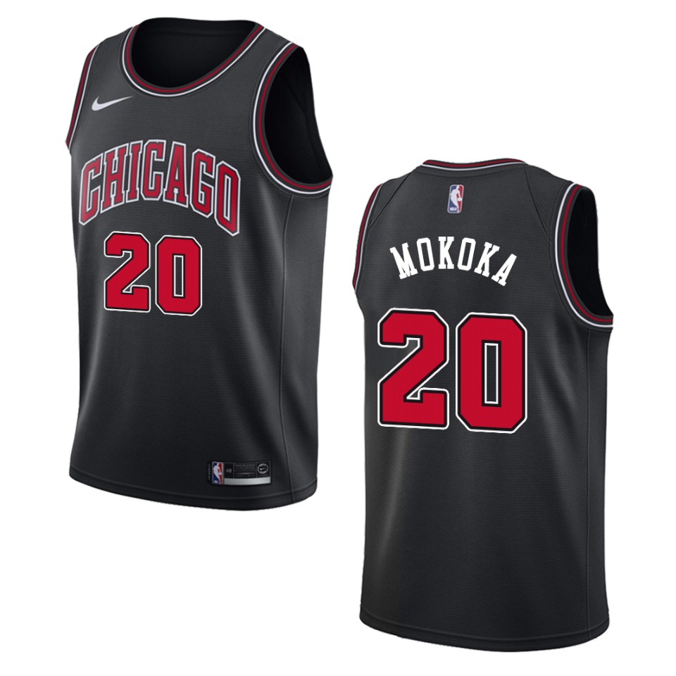 Men's Chicago Bulls #20 Adam Mokoka Statement Swingman Jersey - Black