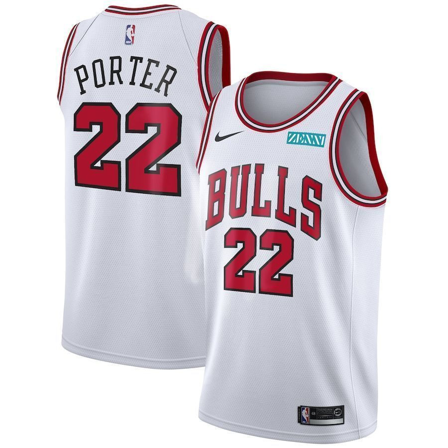 Men's Chicago Bulls 22 Otto Porter Jr. Association Swingman Jersey - White - JS838 