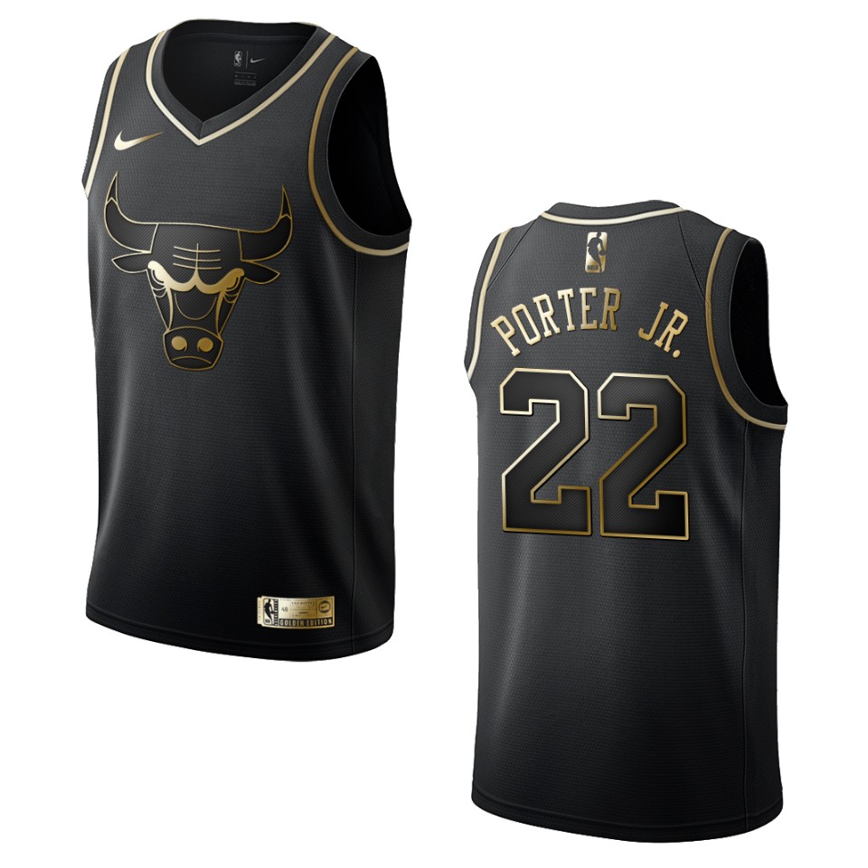 Men’s Chicago Bulls #22 Otto Porter Jr. Golden Edition Jersey – Black