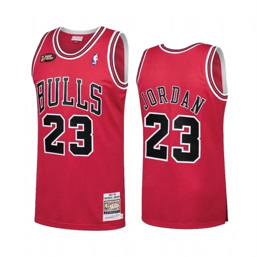 Men's Chicago Bulls 23 Michael Jordan Red Hardwood Classics Jersey - JS466 