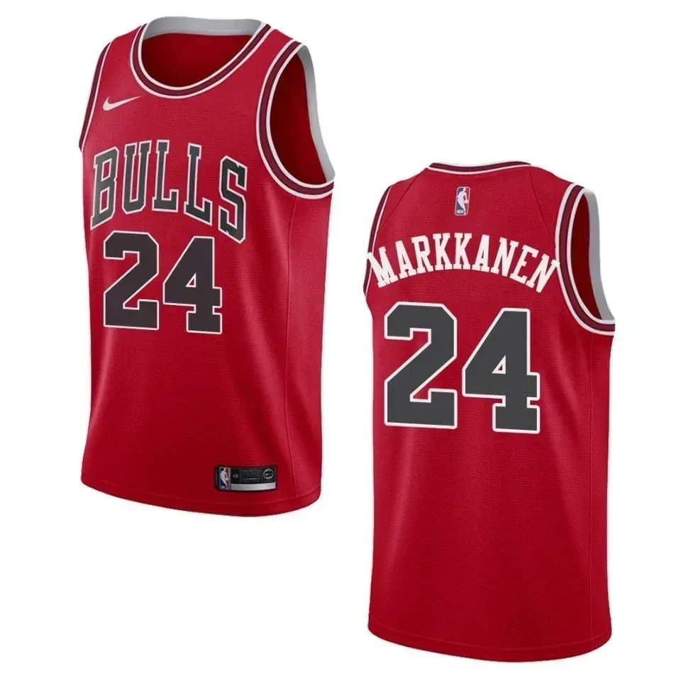 Men's Chicago Bulls 24 Lauri Markkanen Icon Swingman Jersey - Red - JS986 