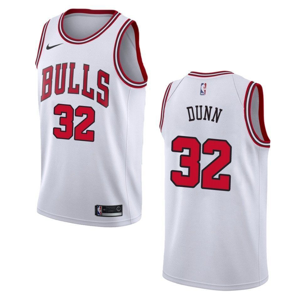 Men's Chicago Bulls 32 Kris Dunn Association Swingman Jersey - Wihte - JS909 