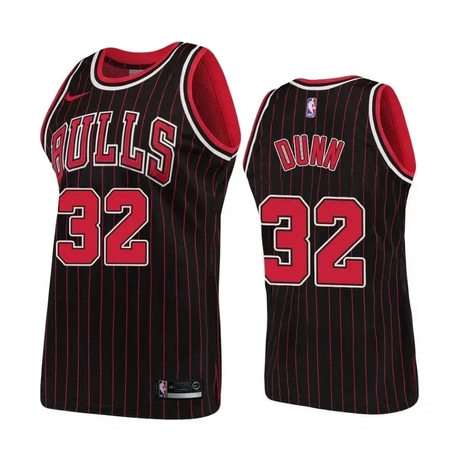 Men's Chicago Bulls 32 Kris Dunn Hardwood Classics Black Jersey - JS514 