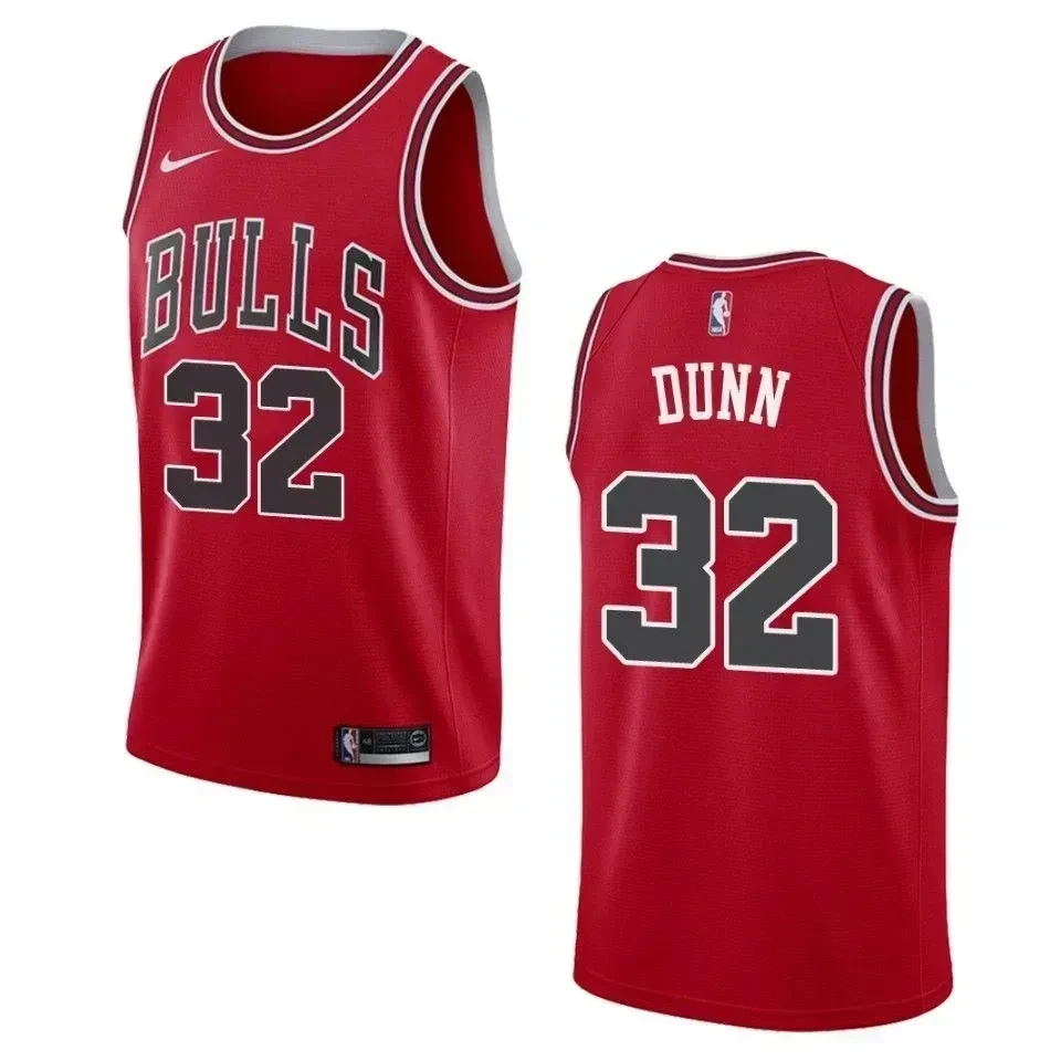 Men's Chicago Bulls 32 Kris Dunn Icon Swingman Jersey - Red - JS274 
