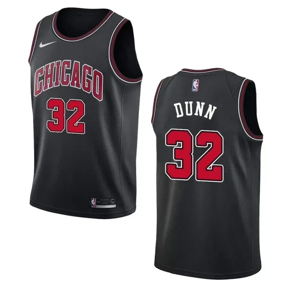 Men's Chicago Bulls 32 Kris Dunn Statement Swingman Jersey - Black - JS887 