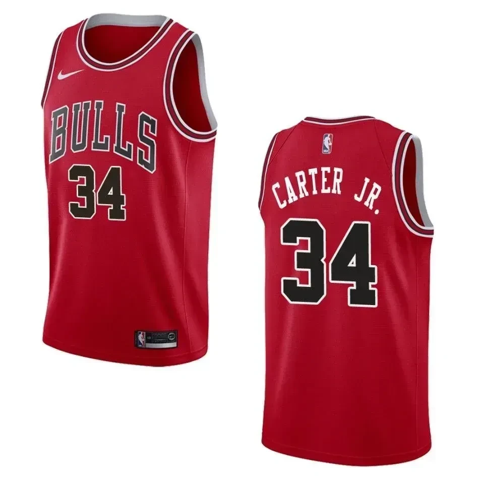 Men's Chicago Bulls 34 Wendell Carter Jr. Icon Swingman Jersey - Red - JS122 