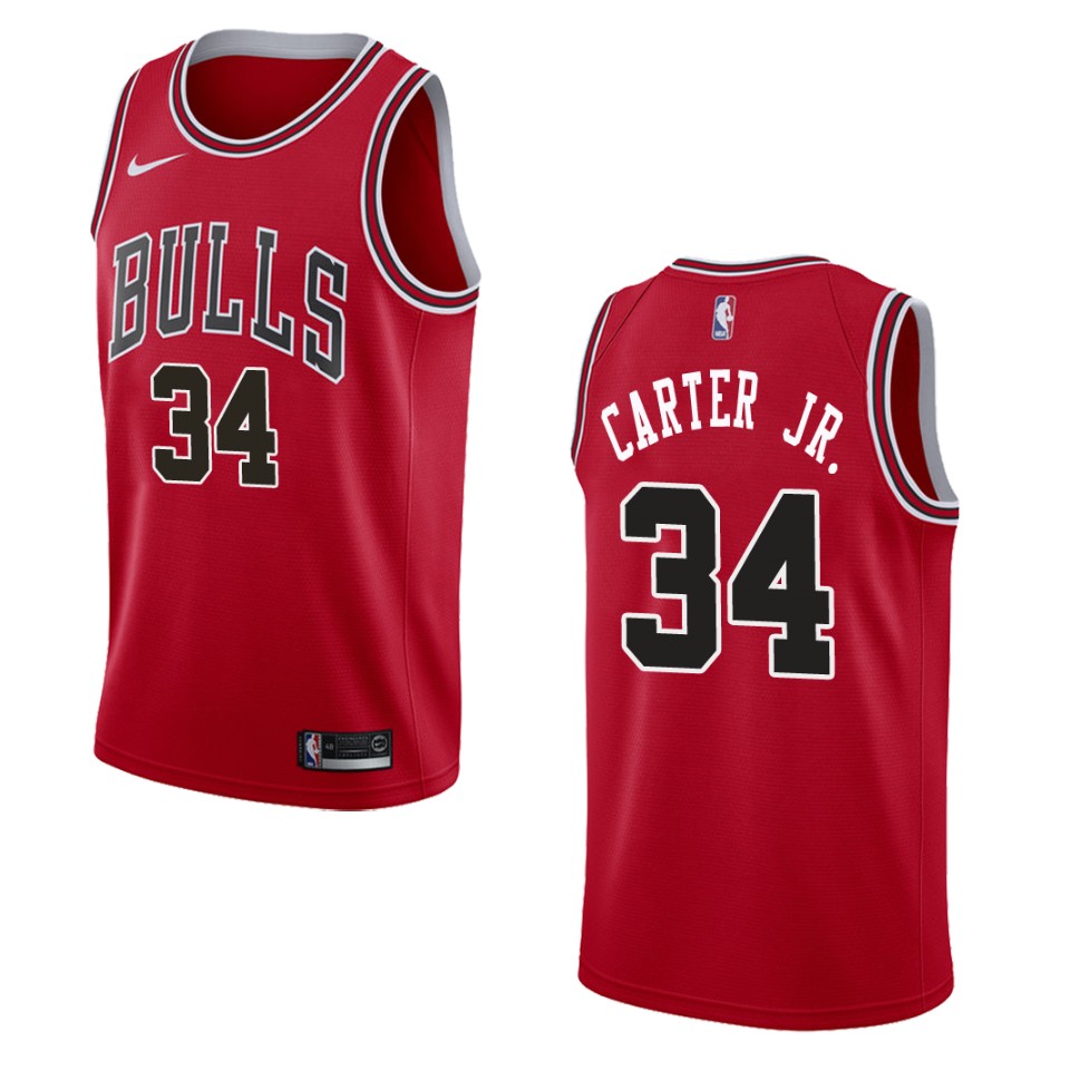 Men's Chicago Bulls #34 Wendell Carter Jr. Icon Swingman Jersey - Red