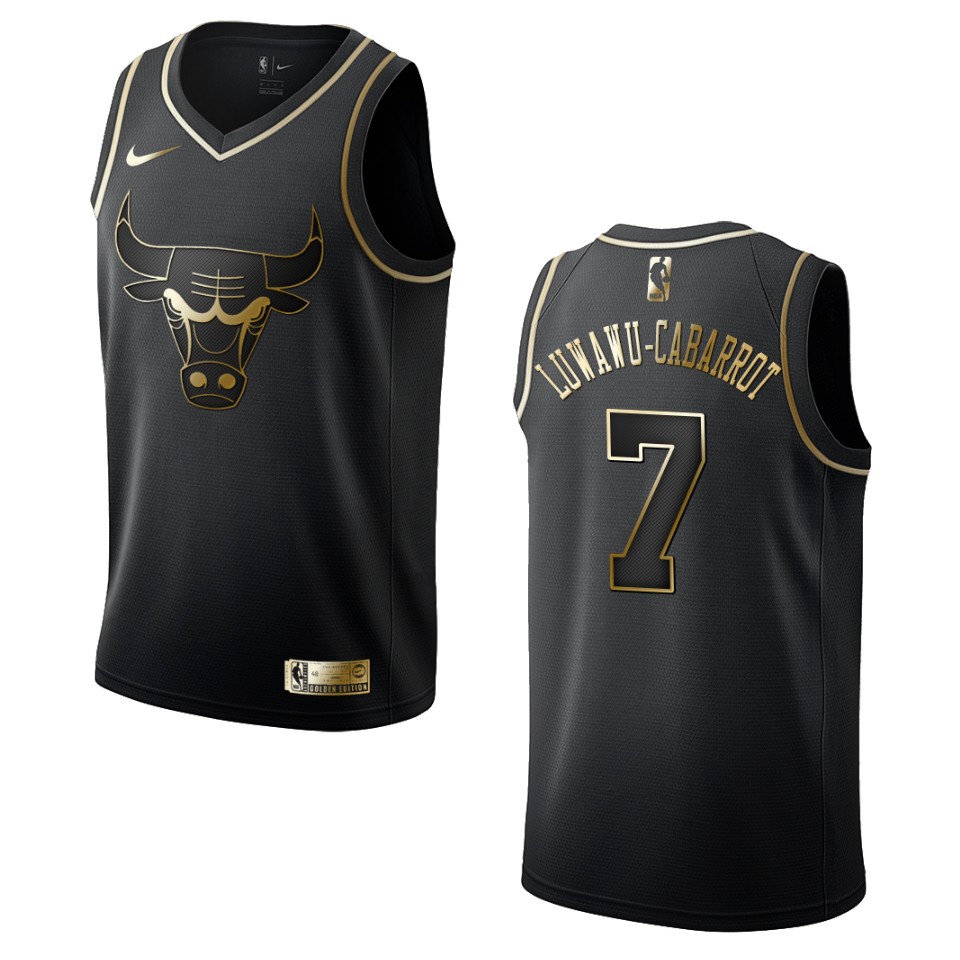 Men’s Chicago Bulls #7 Timothe Luwawu-cabarrot Golden Edition Jersey – Black