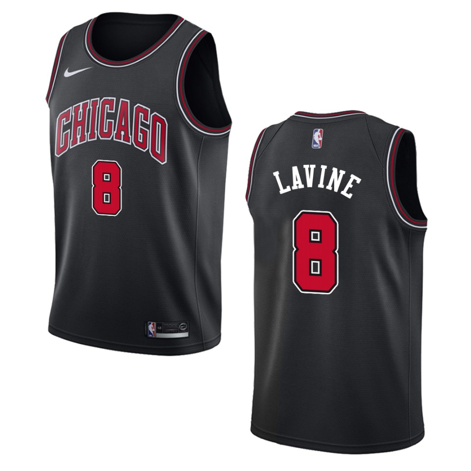 Men's Chicago Bulls #8 Zach Lavine Statement Swingman Jersey - Black
