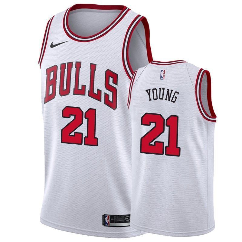 Men's Chicago Bulls Thaddeus Young 21 Association Jersey - JS463 