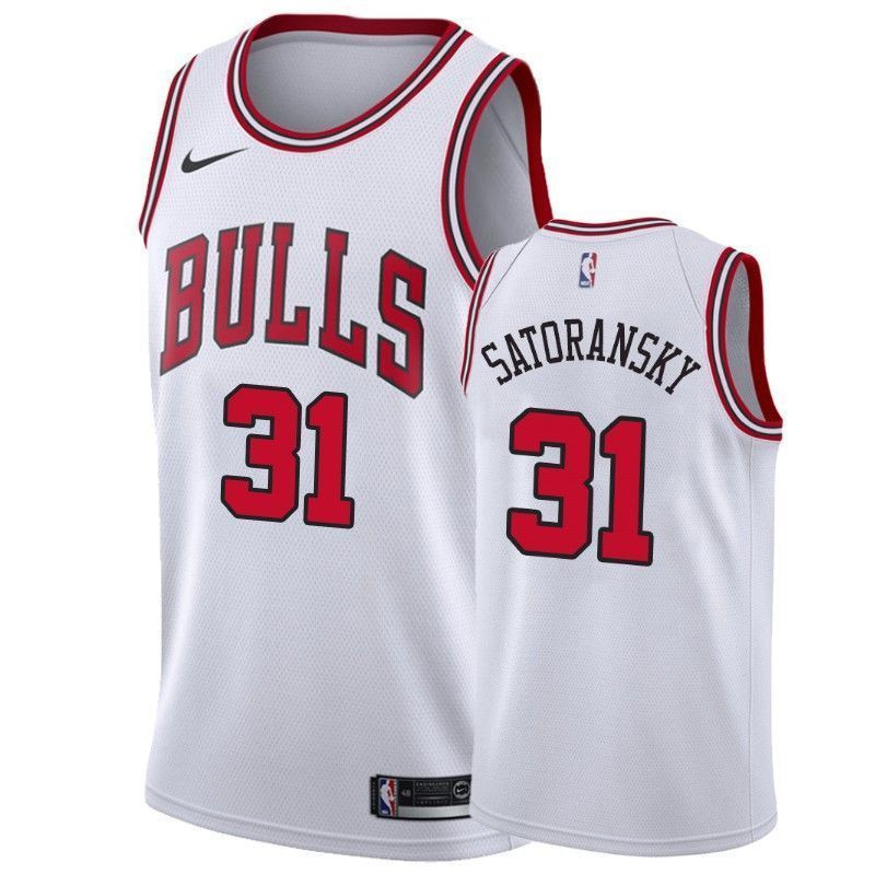 Men's Chicago Bulls Tomas Satoransky 31 Association Jersey - JS919 