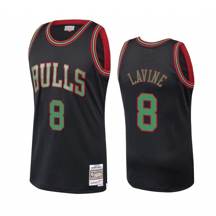 Men's Chicago Bulls Zach Lavine Black Collection Jersey - JS554 