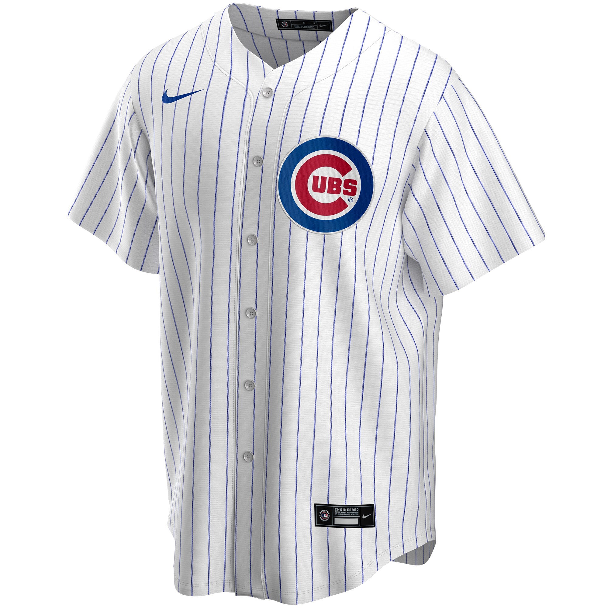 Alternative view of Men's Chicago Cubs White Home Custom Jersey