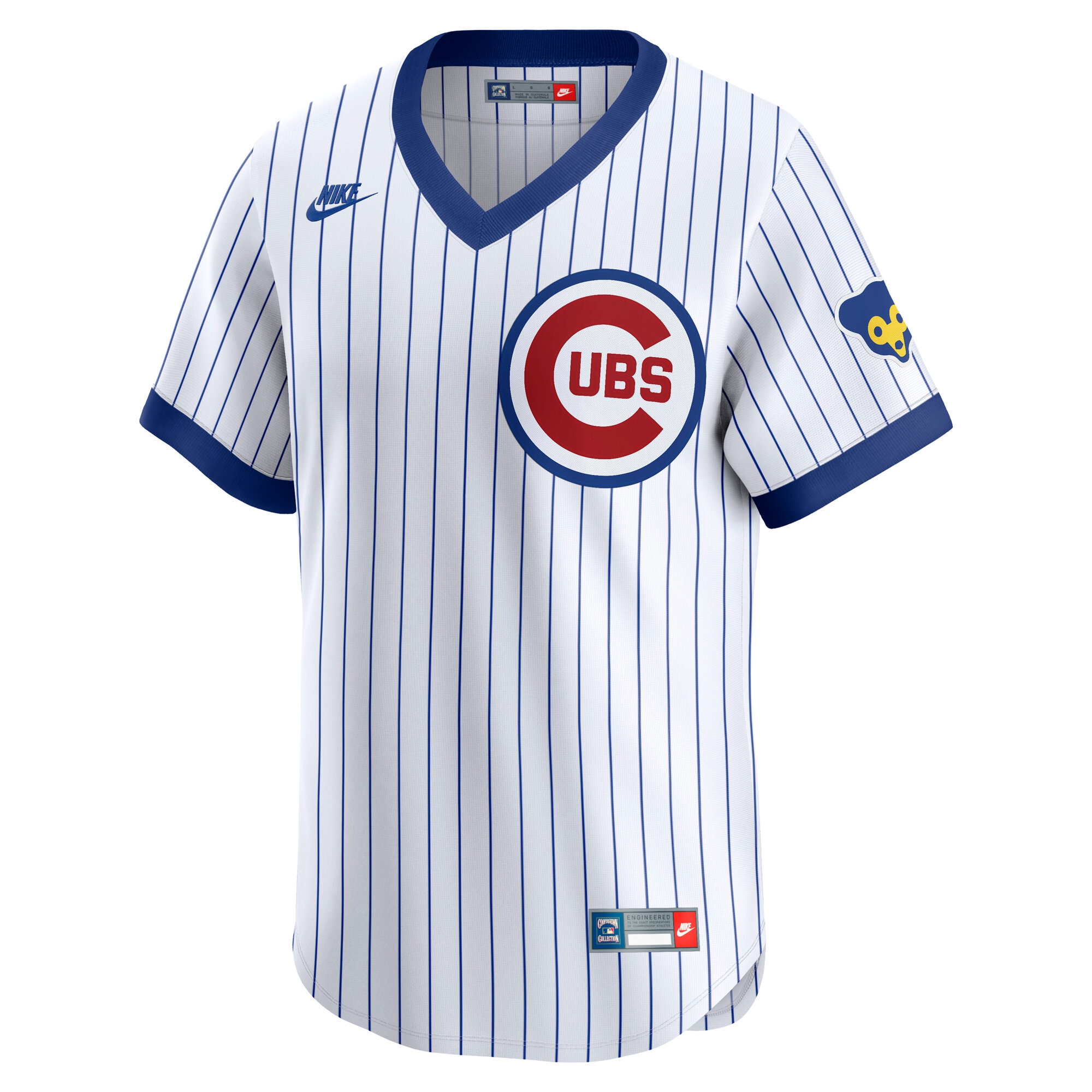 Alternative view of Men's Chicago Cubs White Throwback Cooperstown Collection Limited Jersey