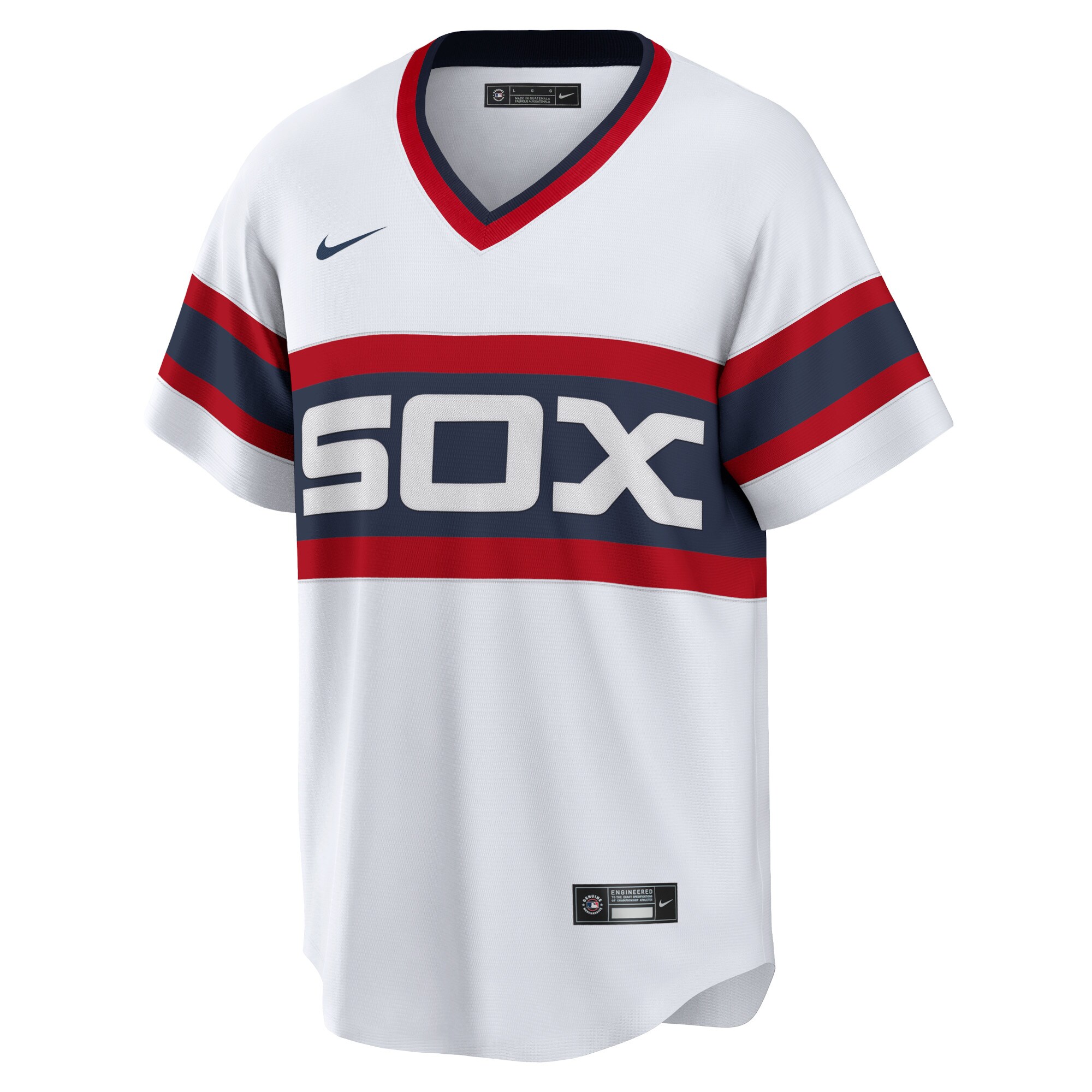 Alternative view of Men's Chicago White Sox Carlton Fisk White Home Cooperstown Collection Team Player Jersey