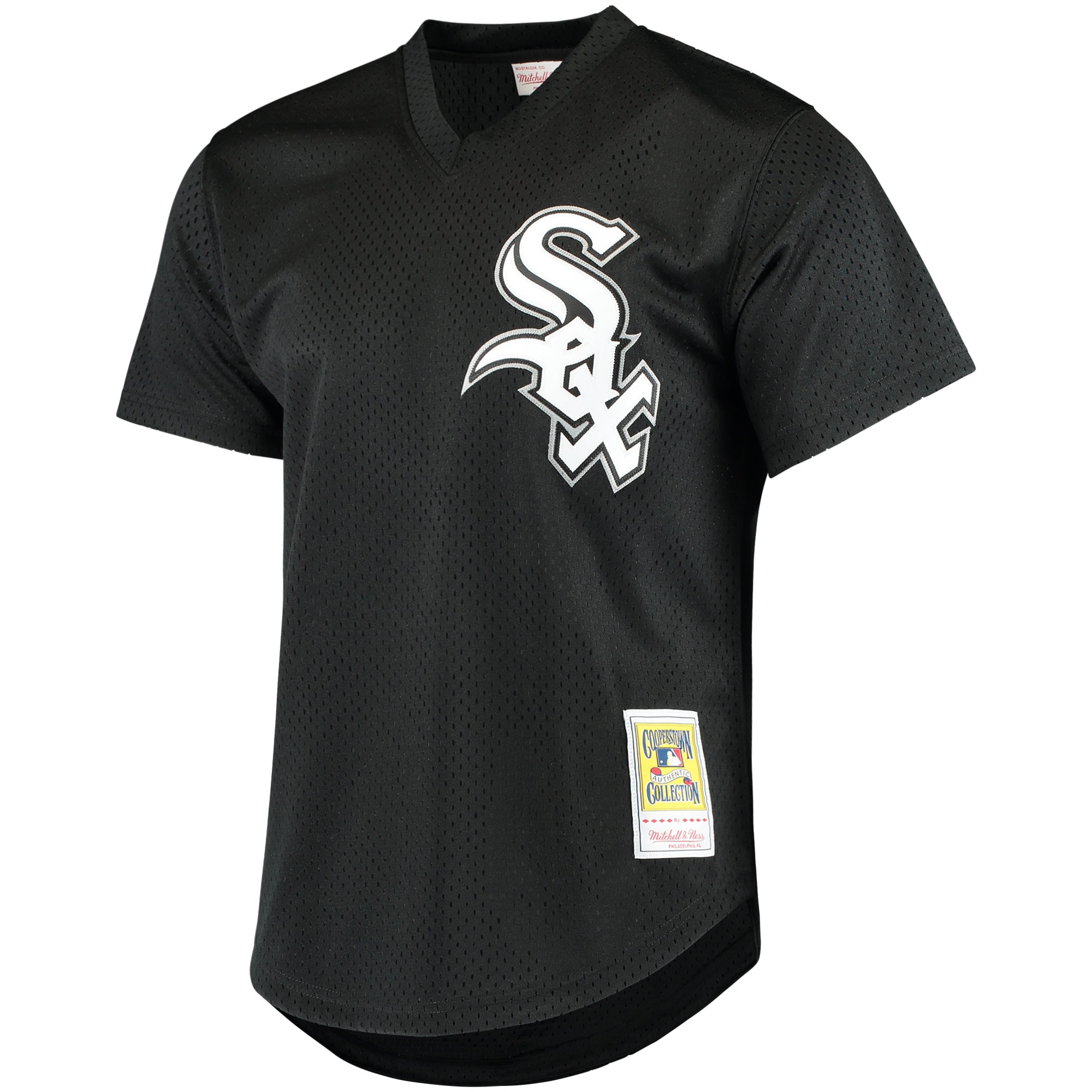 Alternative view of Men's Chicago White Sox Frank Thomas Mitchell & Ness Black Cooperstown Mesh Batting Practice Jersey