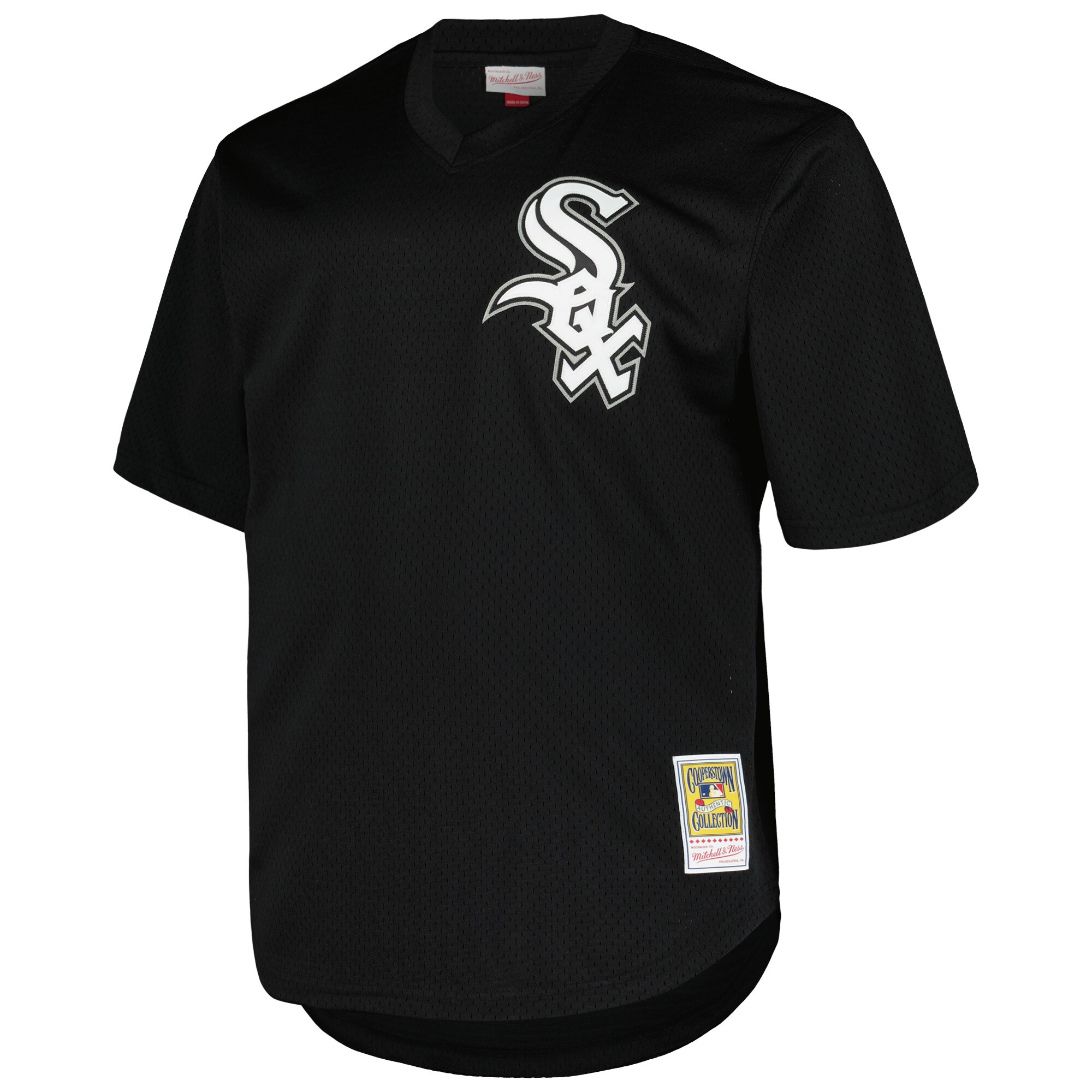 Alternative view of Men's Chicago White Sox Frank Thomas Profile Black Big & Tall Cooperstown Collection Mesh Batting Practice Jersey