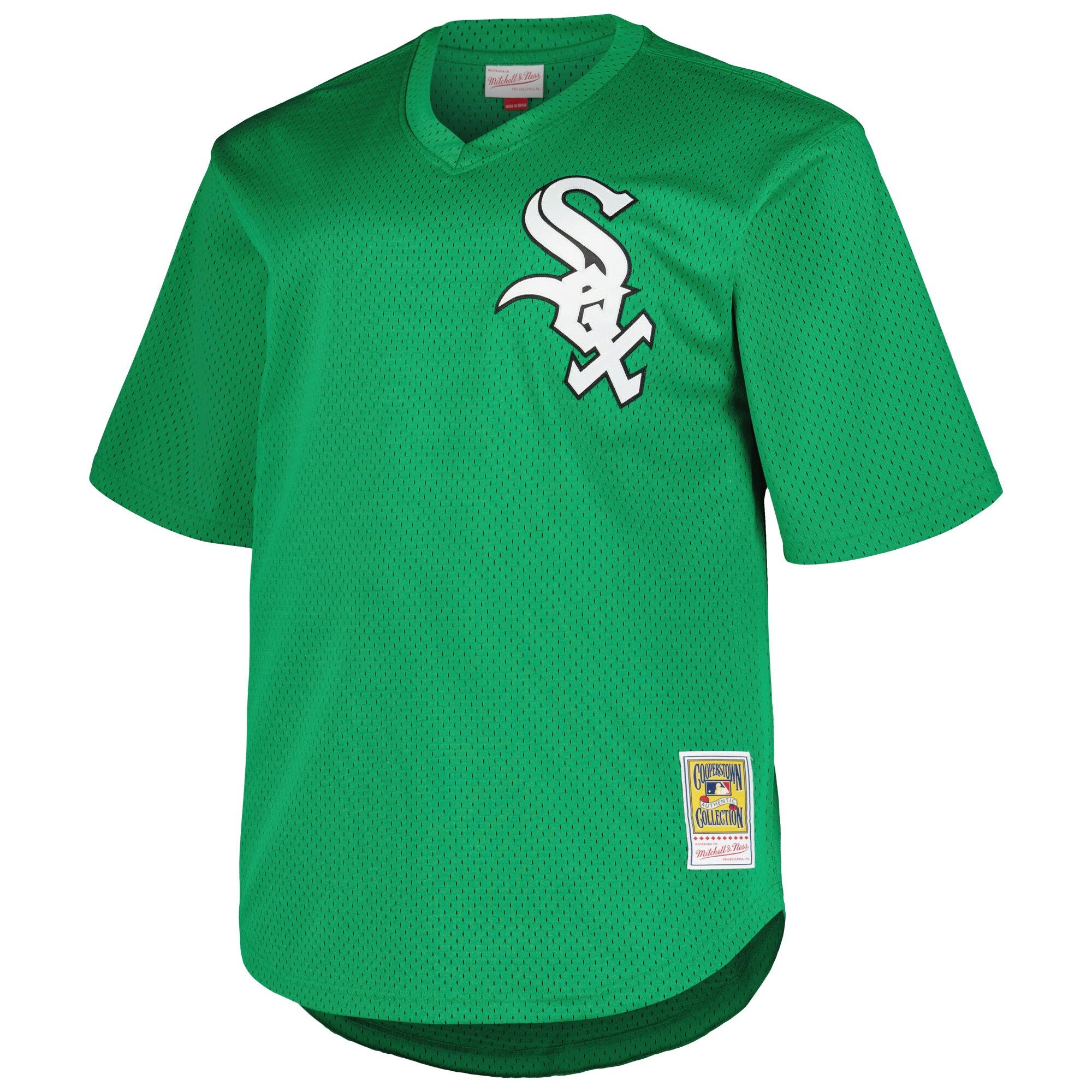 Alternative view of Men's Chicago White Sox Frank Thomas Profile Kelly Green Big & Tall Cooperstown Collection Mesh Batting Practice Jersey