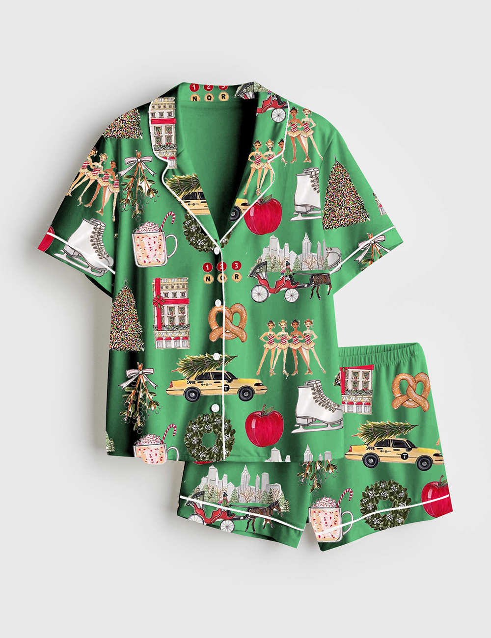 Men's Christmas In New York Satin Family Pajama Set