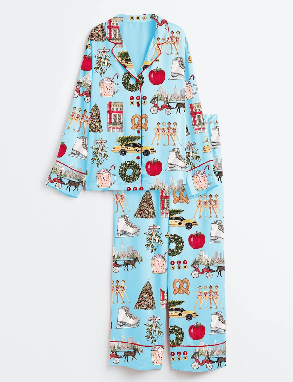 Alternative view of Men's Christmas In New York Satin Family Pajama Set