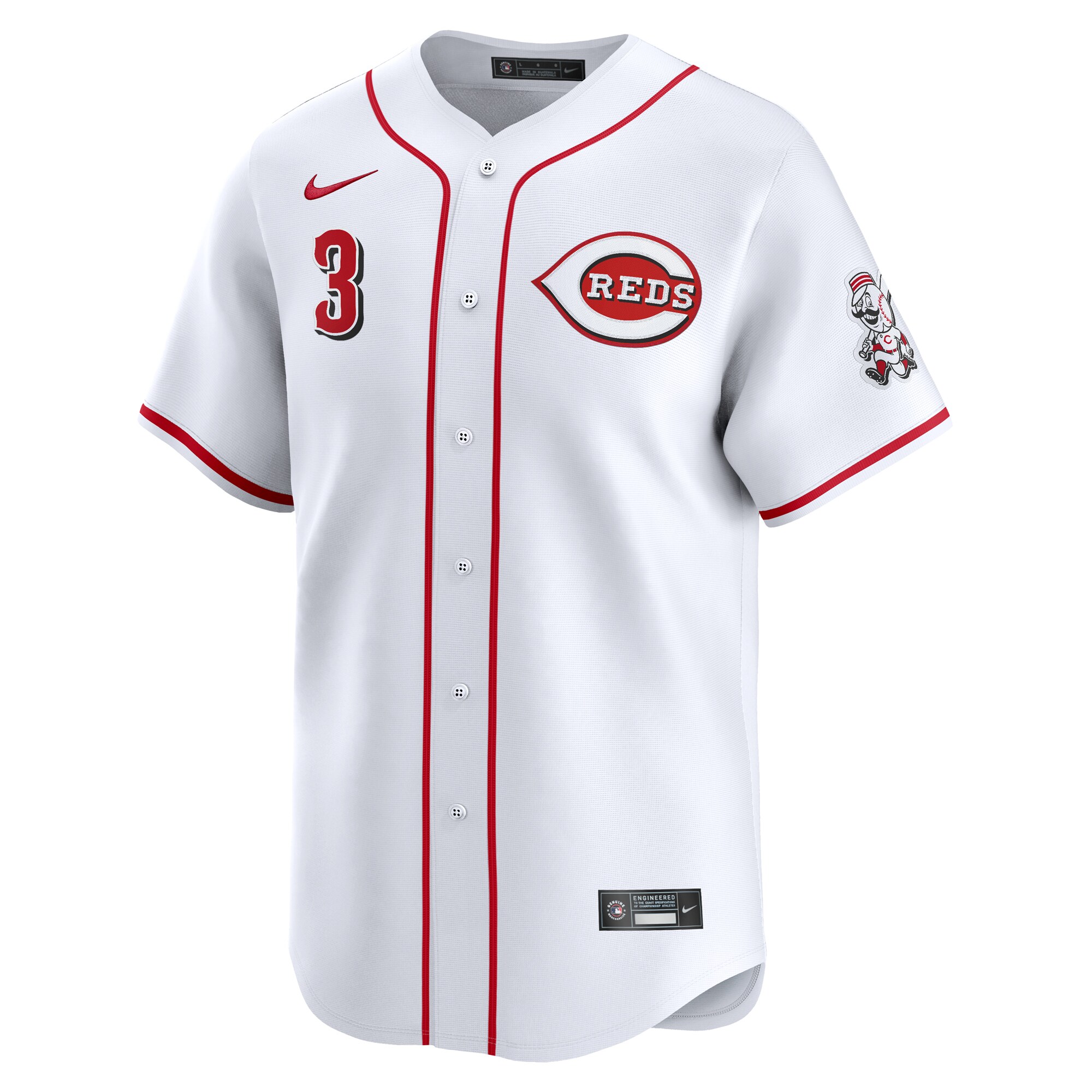Alternative view of Men's Cincinnati Reds Jeimer Candelario White Home Limited Player Jersey