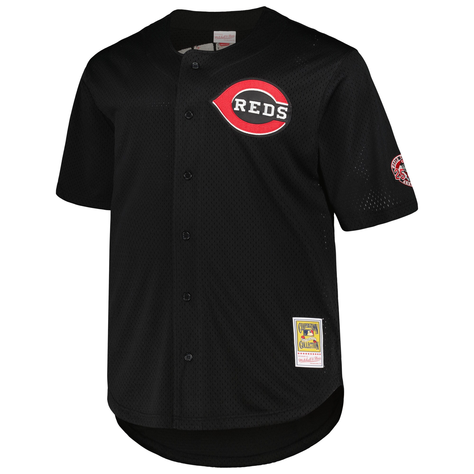 Alternative view of Men's Cincinnati Reds Ken Griffey Jr. Mitchell & Ness Black Big & Tall Cooperstown Collection Batting Practice Jersey