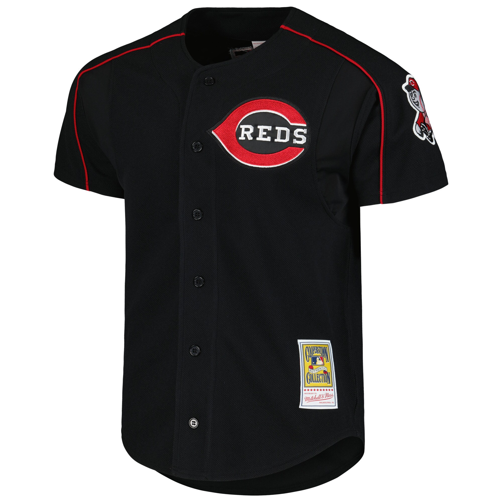 Alternative view of Men's Cincinnati Reds Ken Griffey Jr. Mitchell & Ness Black Cooperstown Collection Mesh Batting Practice Jersey