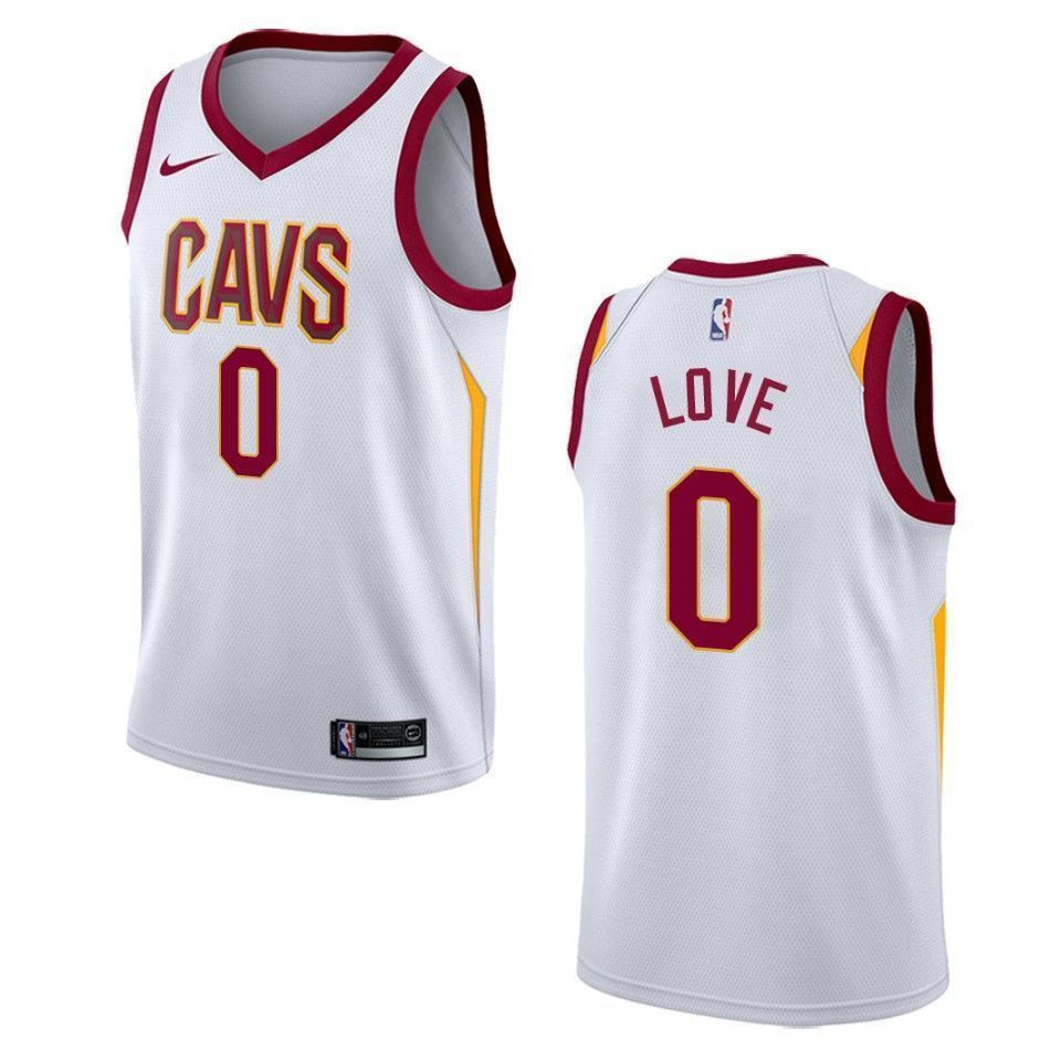Men's Cleveland Cavaliers 0 Kevin Love Association Swingman Jersey - White - JS872