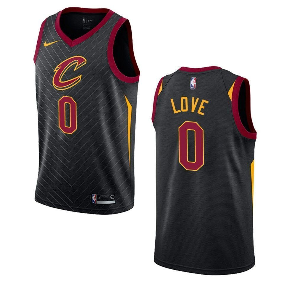Men's Cleveland Cavaliers 0 Kevin Love Statement Swingman Jersey - Black - JS288