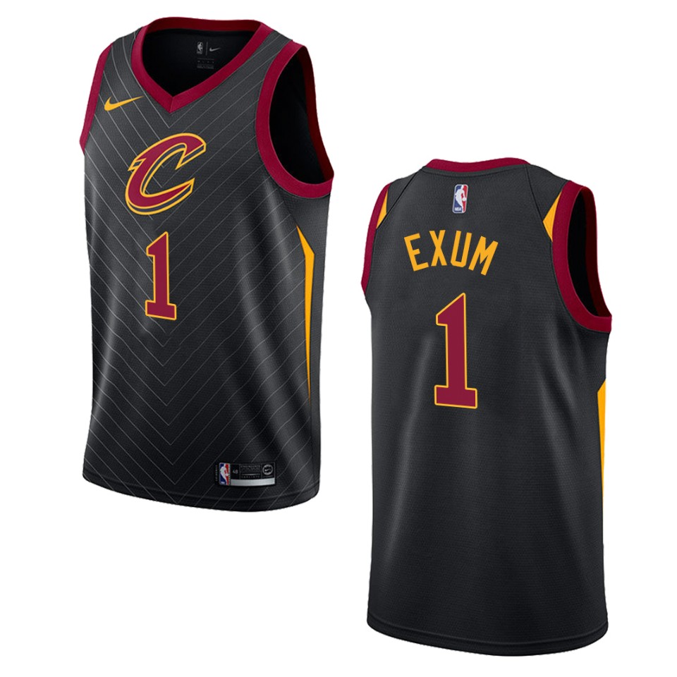 Men's Cleveland Cavaliers #1 Dante Exum Statement Swingman Jersey - Black