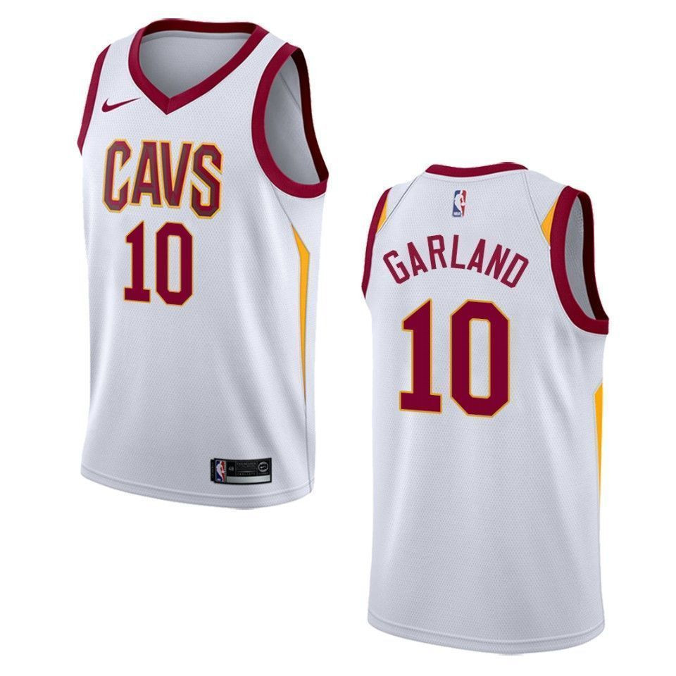 Men's Cleveland Cavaliers 10 Darius Garland Association Swingman Jersey - White - JS779