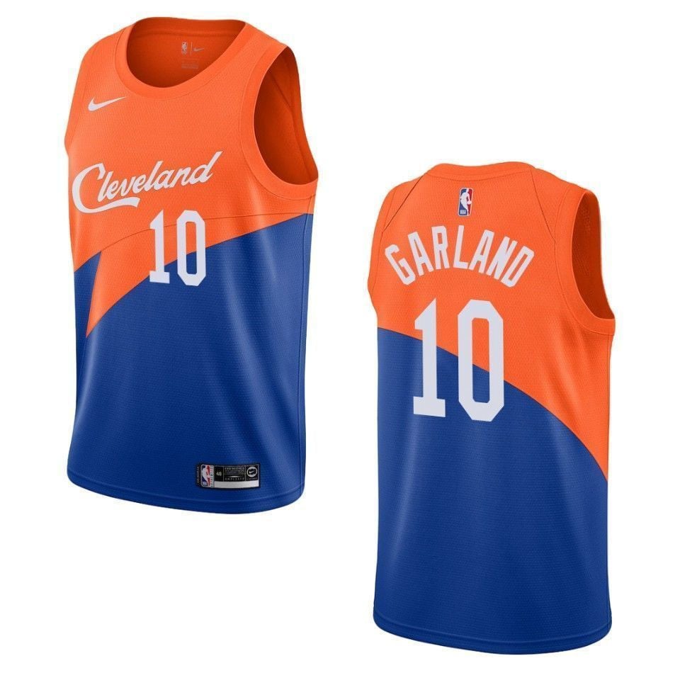 Men's Cleveland Cavaliers 10 Darius Garland City Swingman Jersey - Blue - JS936