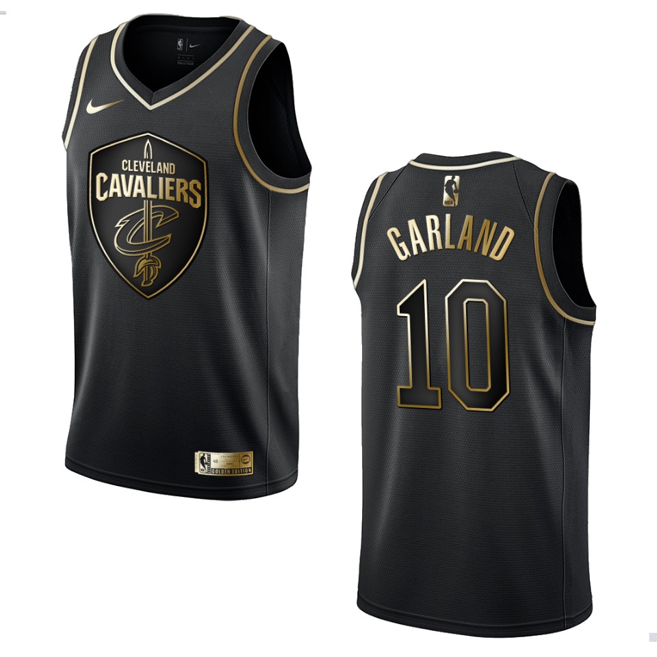 Men’s Cleveland Cavaliers #10 Darius Garland Golden Edition Jersey – Black