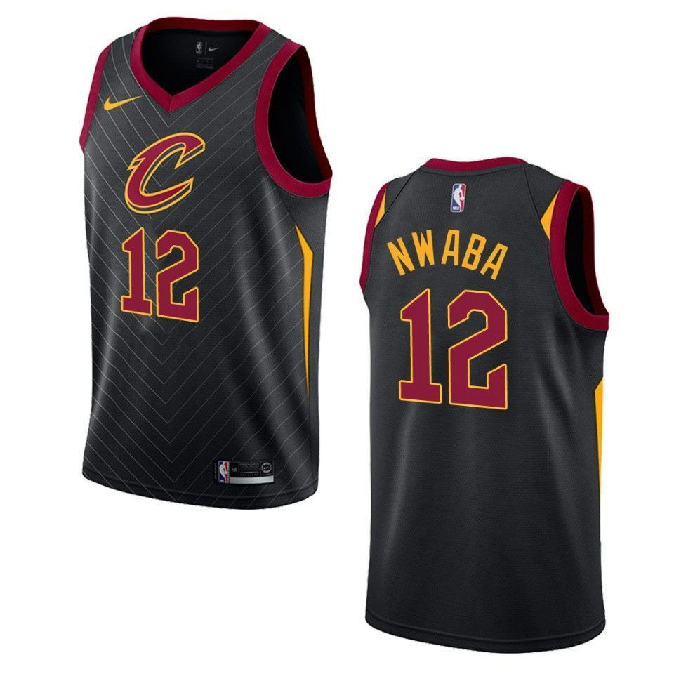 Men's Cleveland Cavaliers 12 David Nwaba Statement Swingman Jersey - Black - JS942