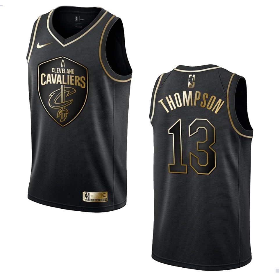 Men’s Cleveland Cavaliers #13 Tristan Thompson Golden Edition Jersey – Black