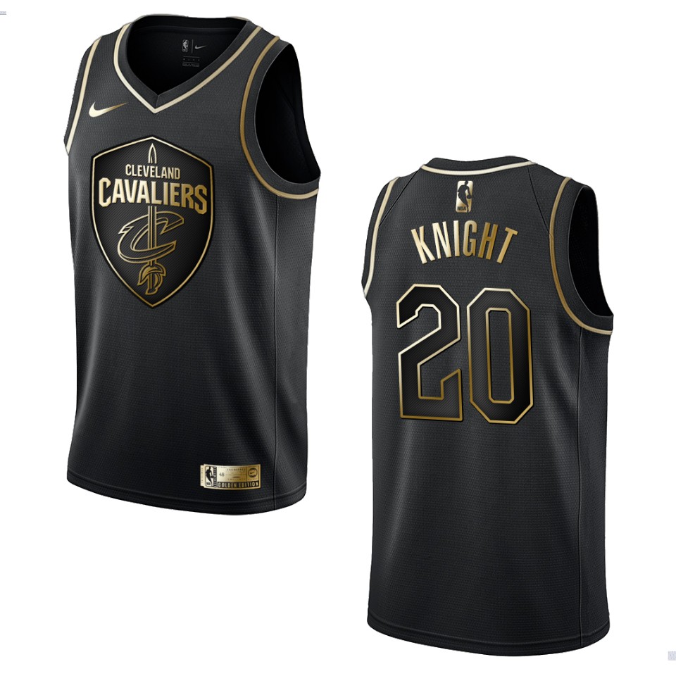 Men’s Cleveland Cavaliers #20 Brandon Knight Golden Edition Jersey – Black