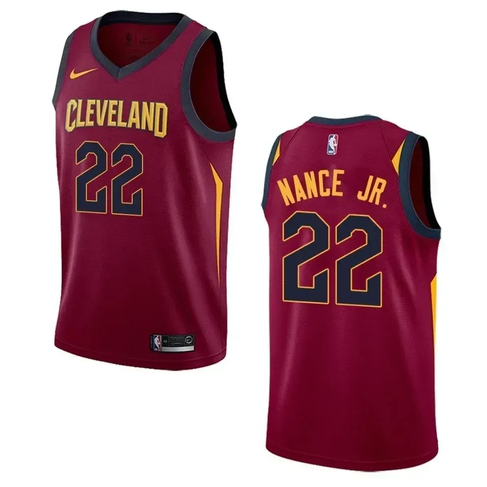 Men's Cleveland Cavaliers 22 Larry Nance Jr. Icon Swingman Jersey - Maroon - JS543