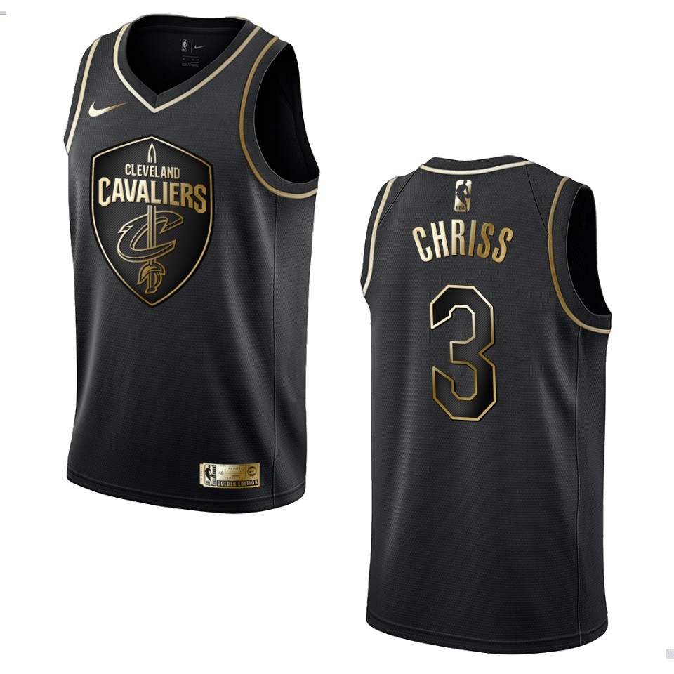 Men’s Cleveland Cavaliers #3 Marquese Chriss Golden Edition Jersey – Black