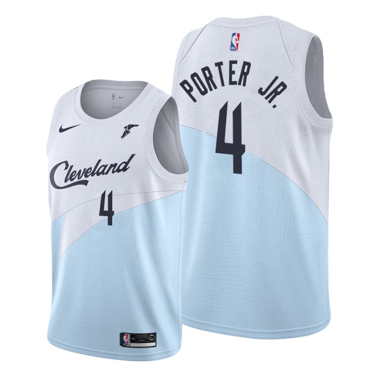 Men's Cleveland Cavaliers #4 Kevin Porter Jr. Earned Swingman Jersey - Blue