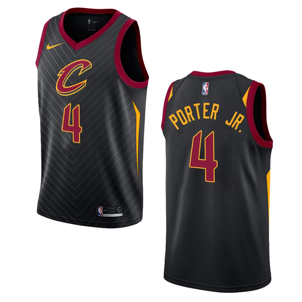 Men's Cleveland Cavaliers #4 Kevin Porter Jr. Statement Swingman Jersey - Black