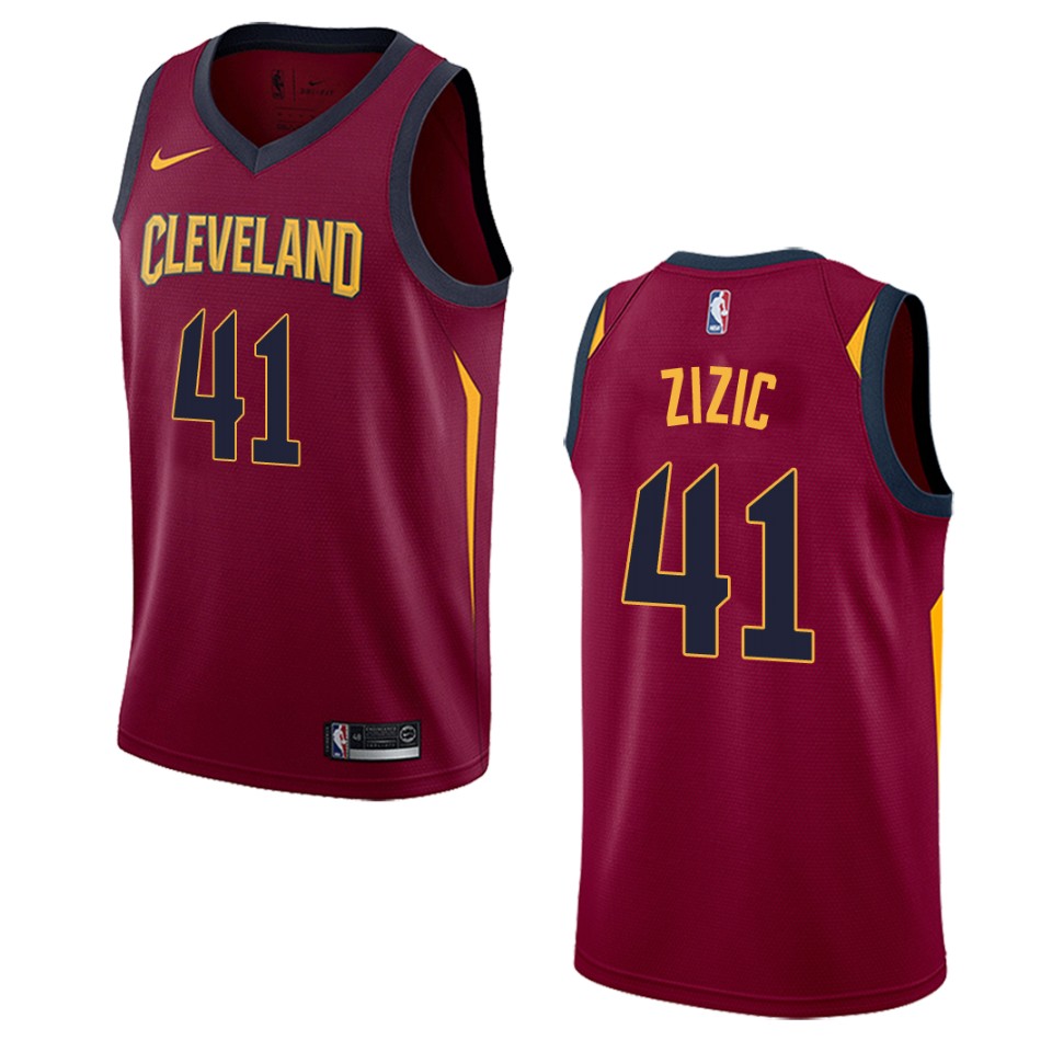 Men's Cleveland Cavaliers #41 Ante Zizic Icon Swingman Jersey - Maroon