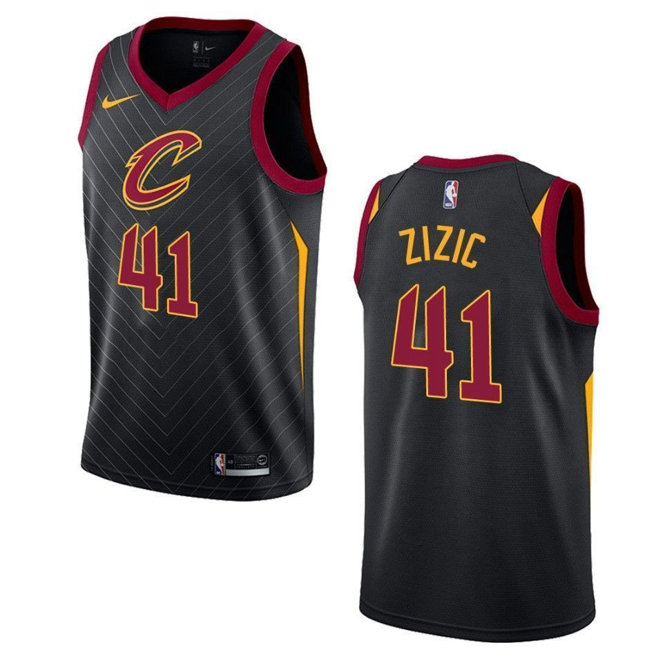 Men's Cleveland Cavaliers 41 Ante Zizic Statement Swingman Jersey - Black - JS603